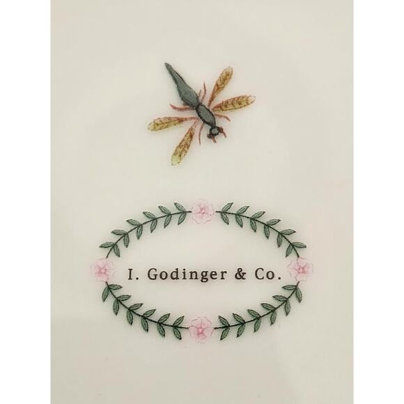PLATES-SALAD/DESSERT/BUFFET-I GODINGER & CO.-Floral-Butterfly-Dragonfly-Set of 4 - Picture 10 of 13